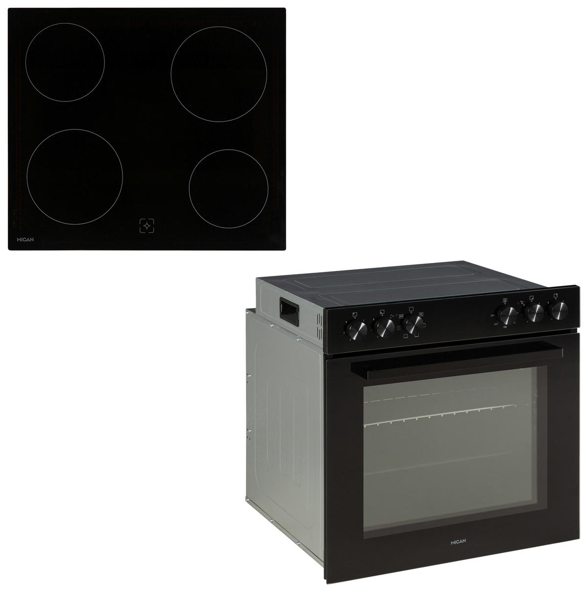 HERDSET HSU73S  - Schwarz, Basics, Glas/Metall (60/60,5/31,5cm) - Mican