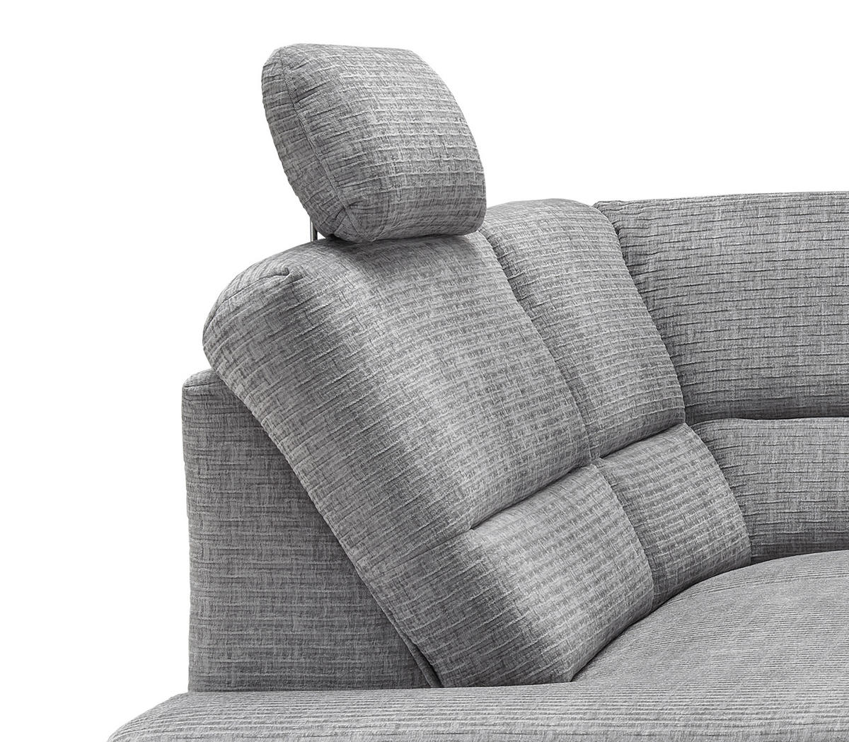 ECKSOFA in Mikrofaser Grau  - Weiss/Schwarz, Modern, Holz/Textil (190/266cm) - Livetastic