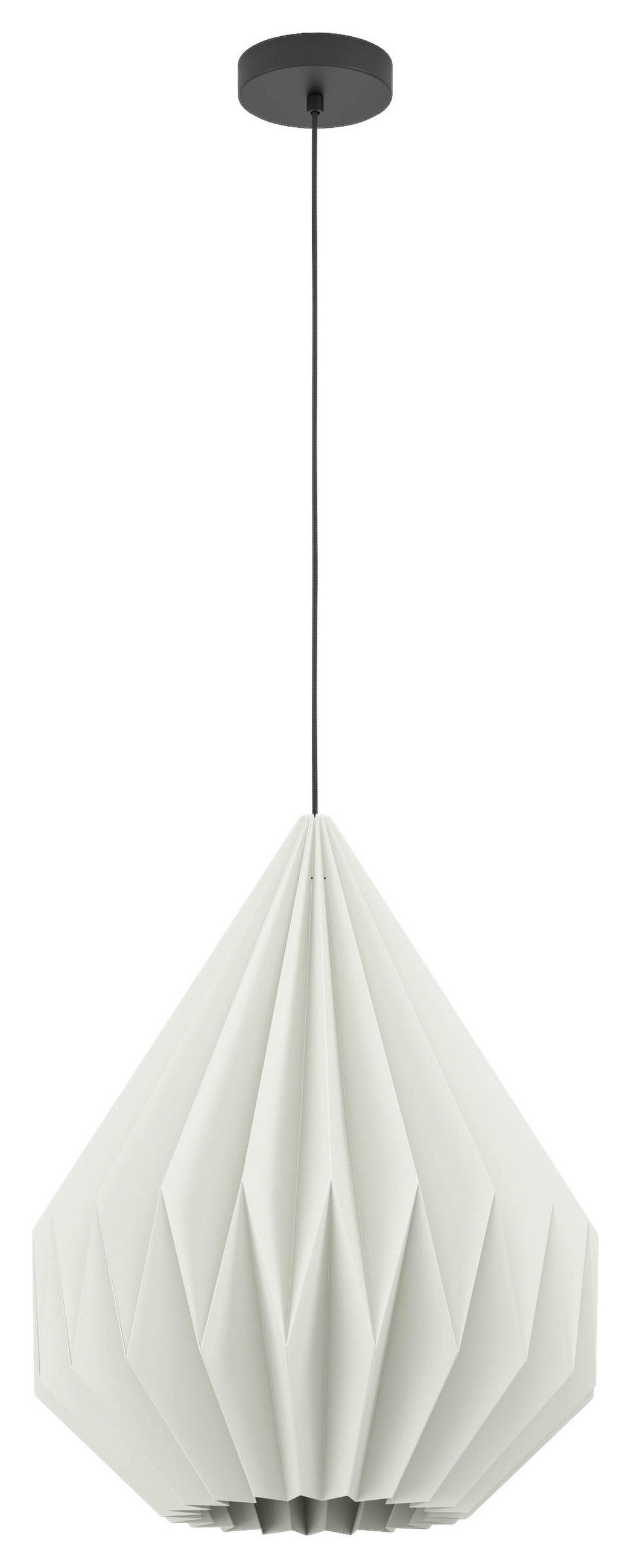 HÄNGELEUCHTE 45/110 cm  - Schwarz/Weiß, Basics, Papier/Metall (45/110cm)