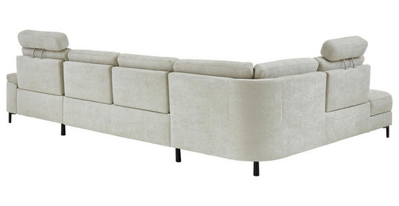 WOHNLANDSCHAFT Dieter Knoll Greige Chenille  - Greige/Schwarz, Design, Textil/Metall (235/349/175cm) - Dieter Knoll