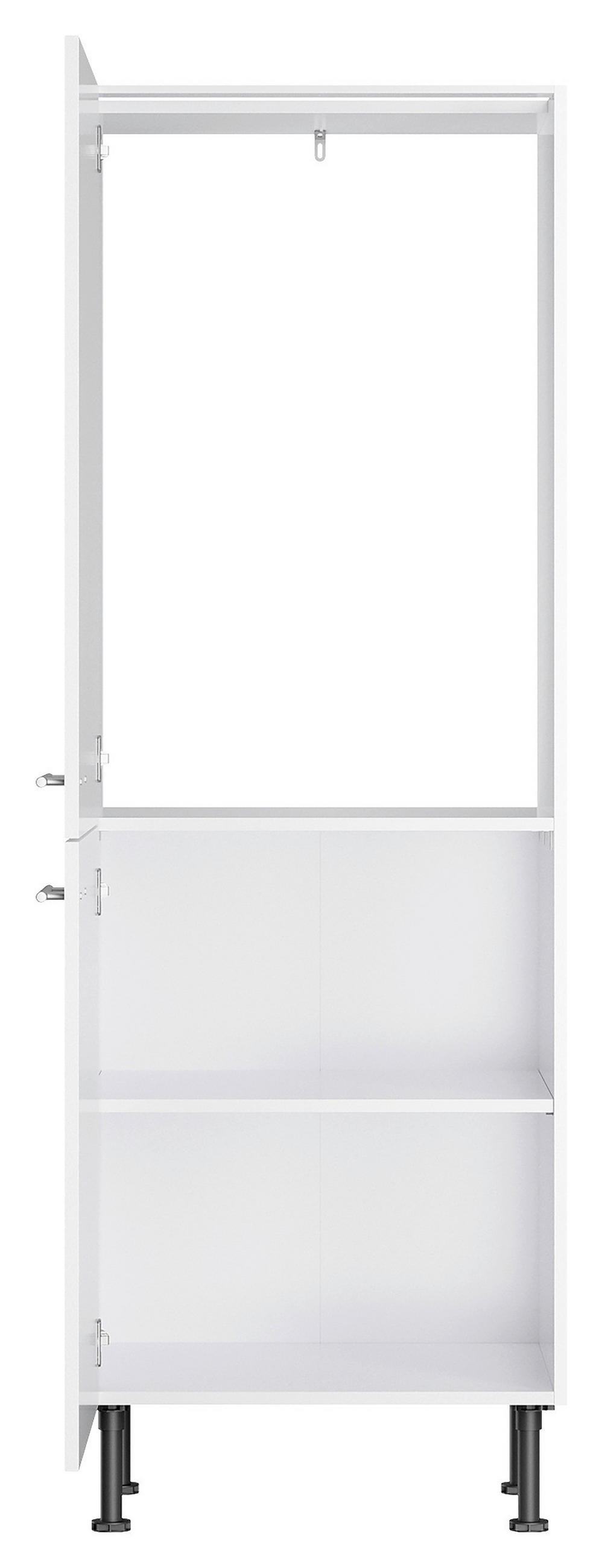 GERÄTEUMBAUSCHRANK 60/176,6/58,1 cm  in Weiß  - Edelstahlfarben/Weiß, Basics, Holzwerkstoff/Metall (60/176,6/58,1cm) - Optifit