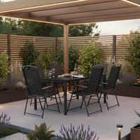 UTEGRUPP    - svart/antracit, Basics, metall/glas (189/90/73cm) - Gardenson