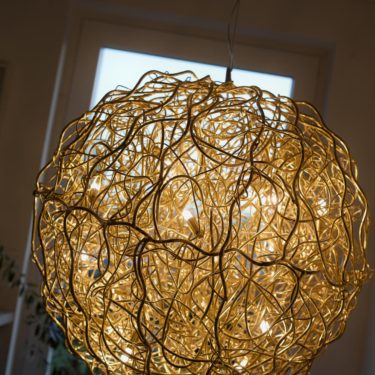 HÄNGELEUCHTE Sarea 75/75/300 cm   - Goldfarben, Design, Glas/Kunststoff (75/75/300cm) - Paul Neuhaus