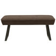 HOCKERBANK 118/50/51 cm   - Dunkelbraun/Schwarz, Design, Textil/Metall (118/50/51cm) - Dieter Knoll