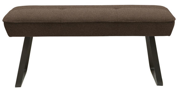 HOCKERBANK 118/50/51 cm   - Dunkelbraun/Schwarz, Design, Textil/Metall (118/50/51cm) - Dieter Knoll