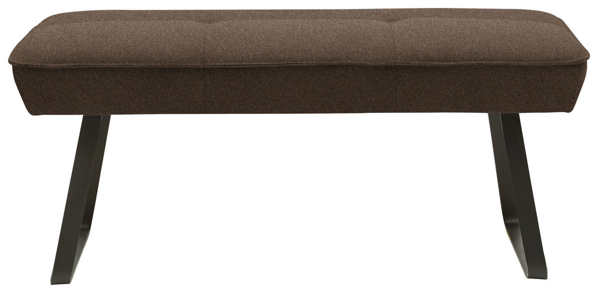 HOCKERBANK 118/50/51 cm   - Dunkelbraun/Schwarz, Design, Textil/Metall (118/50/51cm) - Dieter Knoll