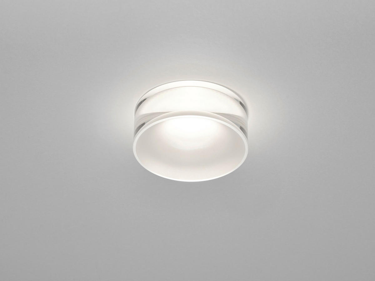 LED-EINBAUSPOT Ska 8/9,6 cm  - Weiß, Design, Glas/Metall (8/9,6cm) - Helestra