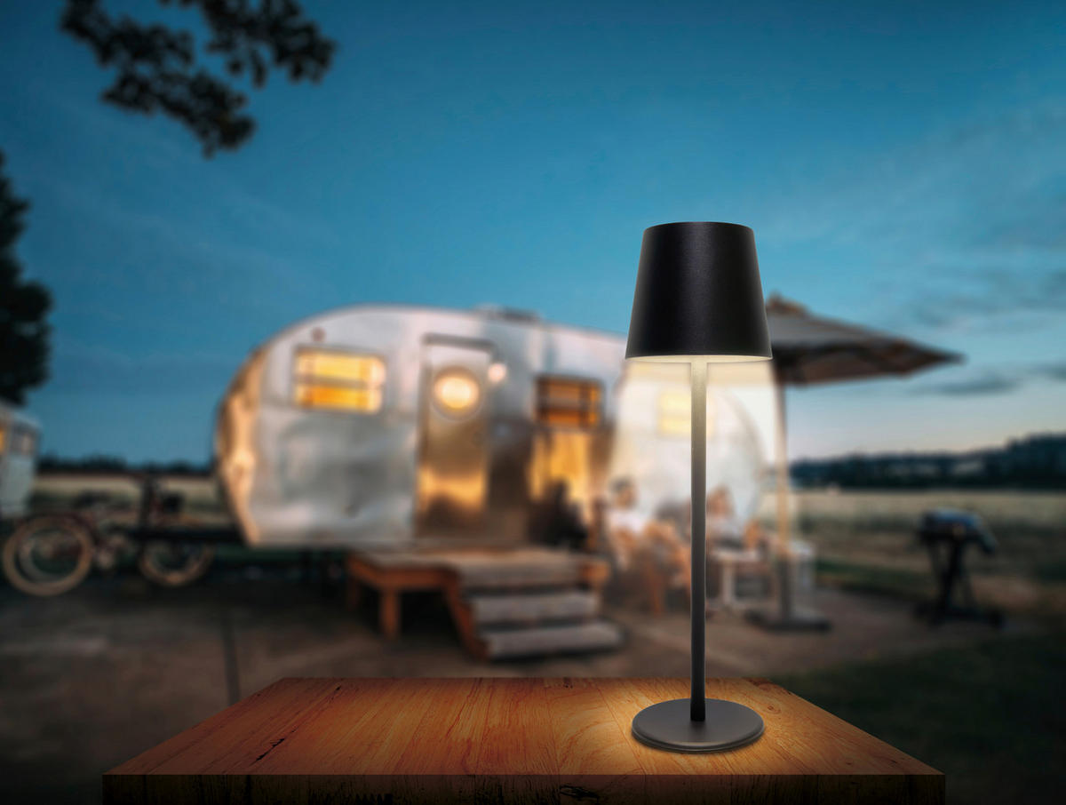 STOLNÍ LAMPA NA BATERIE 11,5/36 cm - černá, Design, kov/plast (11,5/36cm) - Novel