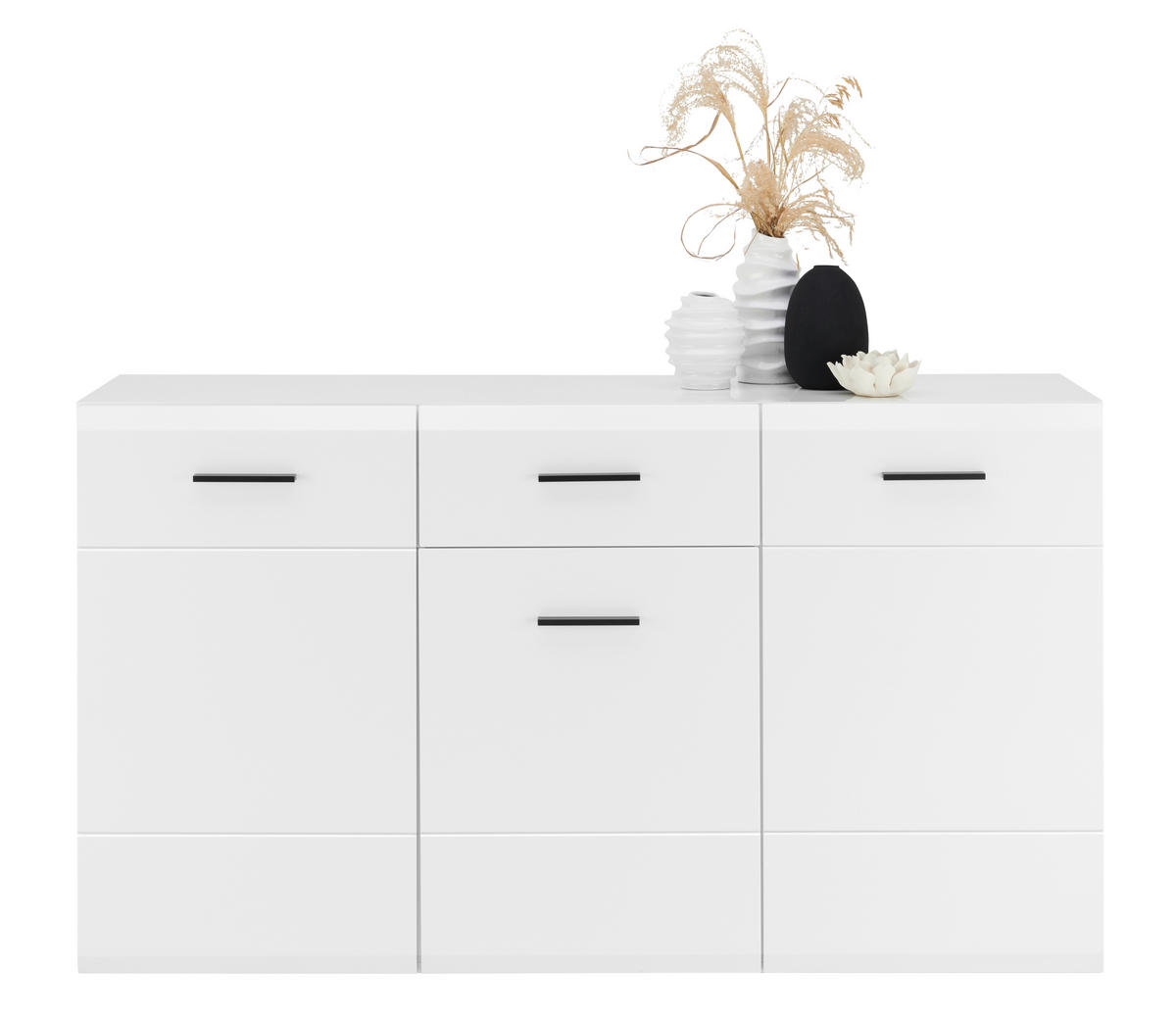 COMODĂ CU UȘI 150/84,6/41,6 cm  - alb/antracit, Basics, plastic/material pe bază de lemn (150/84,6/41,6cm) - Hom`in