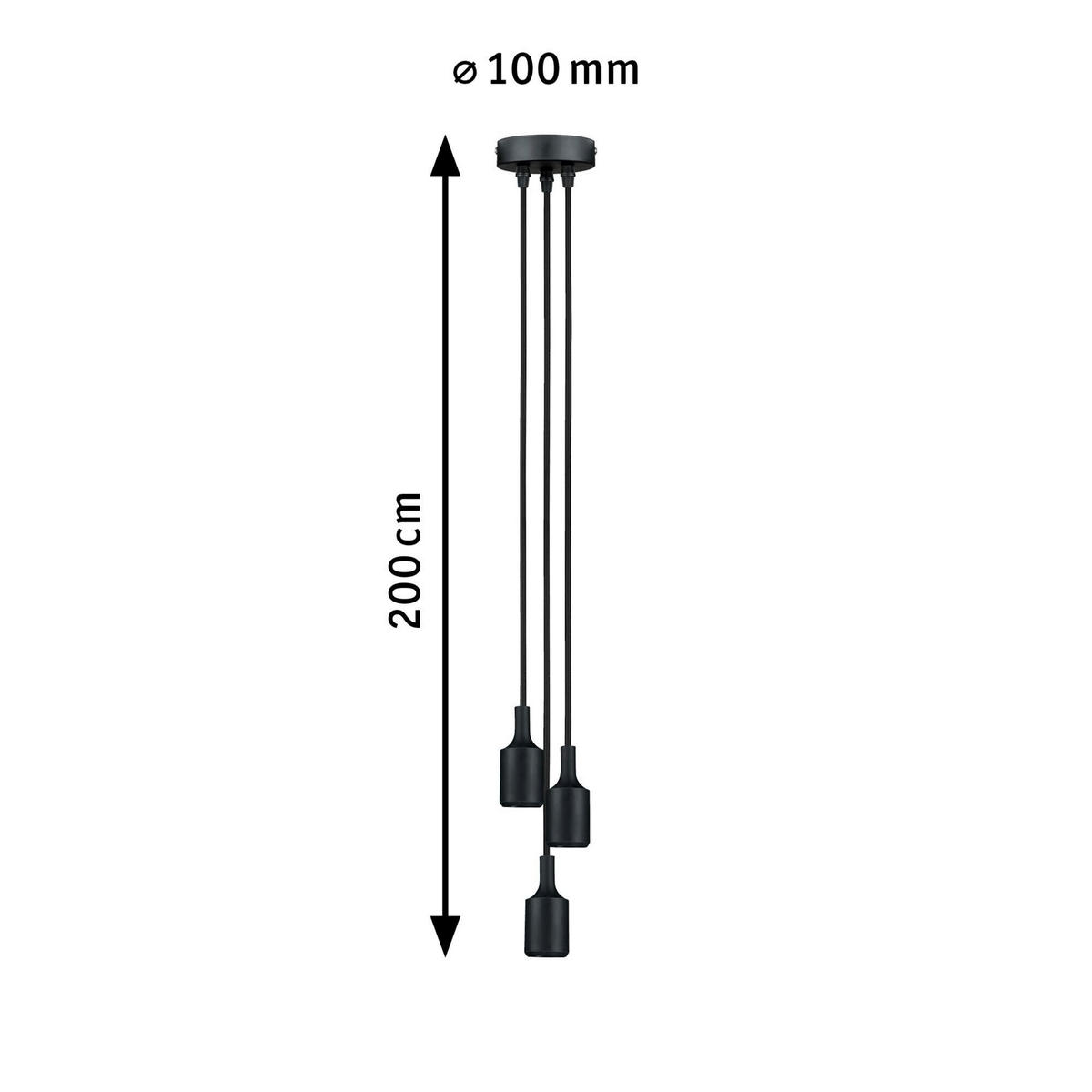 HÄNGELEUCHTE 10,0/200,0 cm  - Schwarz, Design, Kunststoff/Metall (10,0/200,0cm) - Paulmann