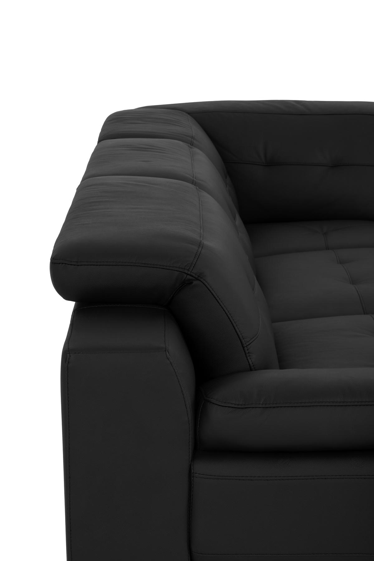 KUTNA GARNITURA koža  crna   - crna, Moderno, koža/tekstil (287/224cm) - MID.YOU
