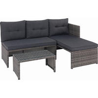 LOUNGE GARNITURA  siva   - siva, Romantično / ladanjski, staklo/metal (173/120cm) - Xora