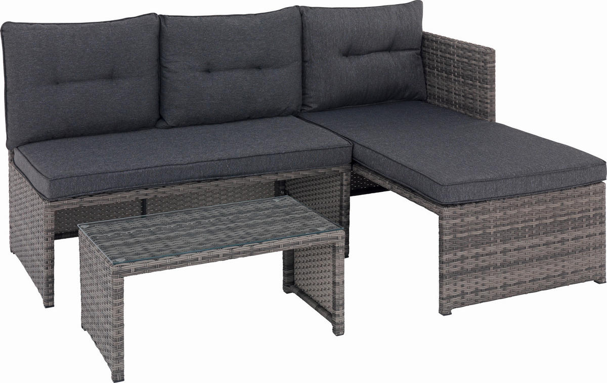 LOUNGE GARNITURA  siva   - siva, Romantično / ladanjski, staklo/metal (173/120cm) - Xora