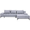 ECKSOFA Hellgrau Webstoff  - Hellgrau/Schwarz, Design, Textil/Metall (315/212cm) - Carryhome