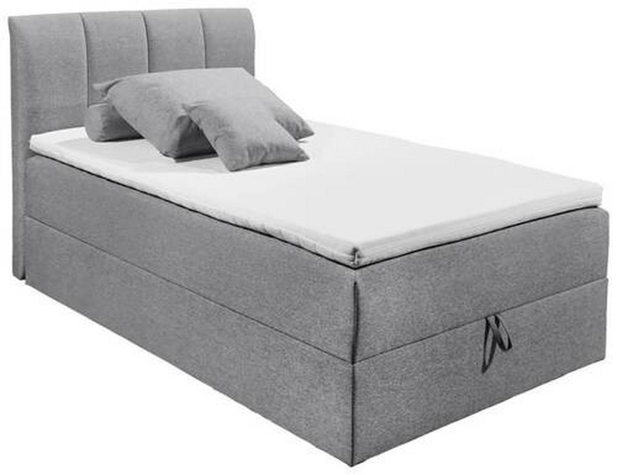 BOXSPRINGBETT 120/200 cm  in Grau  - Schwarz/Grau, Basics, Kunststoff/Textil (120/200cm) - MID.YOU