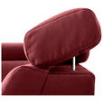 ECKSOFA  in Samt Bordeaux  - Chromfarben/Bordeaux, KONVENTIONELL, Textil/Metall (271/206cm) - Carryhome