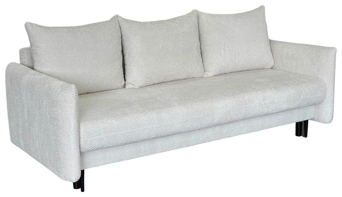 SCHLAFSOFA Webstoff Creme  - Creme/Schwarz, Design, Kunststoff/Textil (218/96/102cm) - MID.YOU