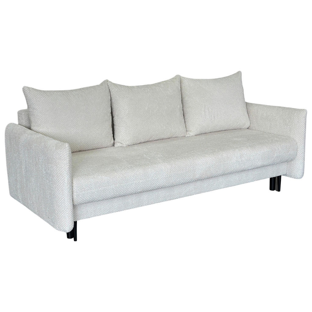 Thumbnail - Mid.you Schlafsofa, Creme, Textil, 3-Sitzer, Füllung: Polyurethan (Pur), 218x96x102 cm, Made in EU, Liegefunktion, Wohnz...