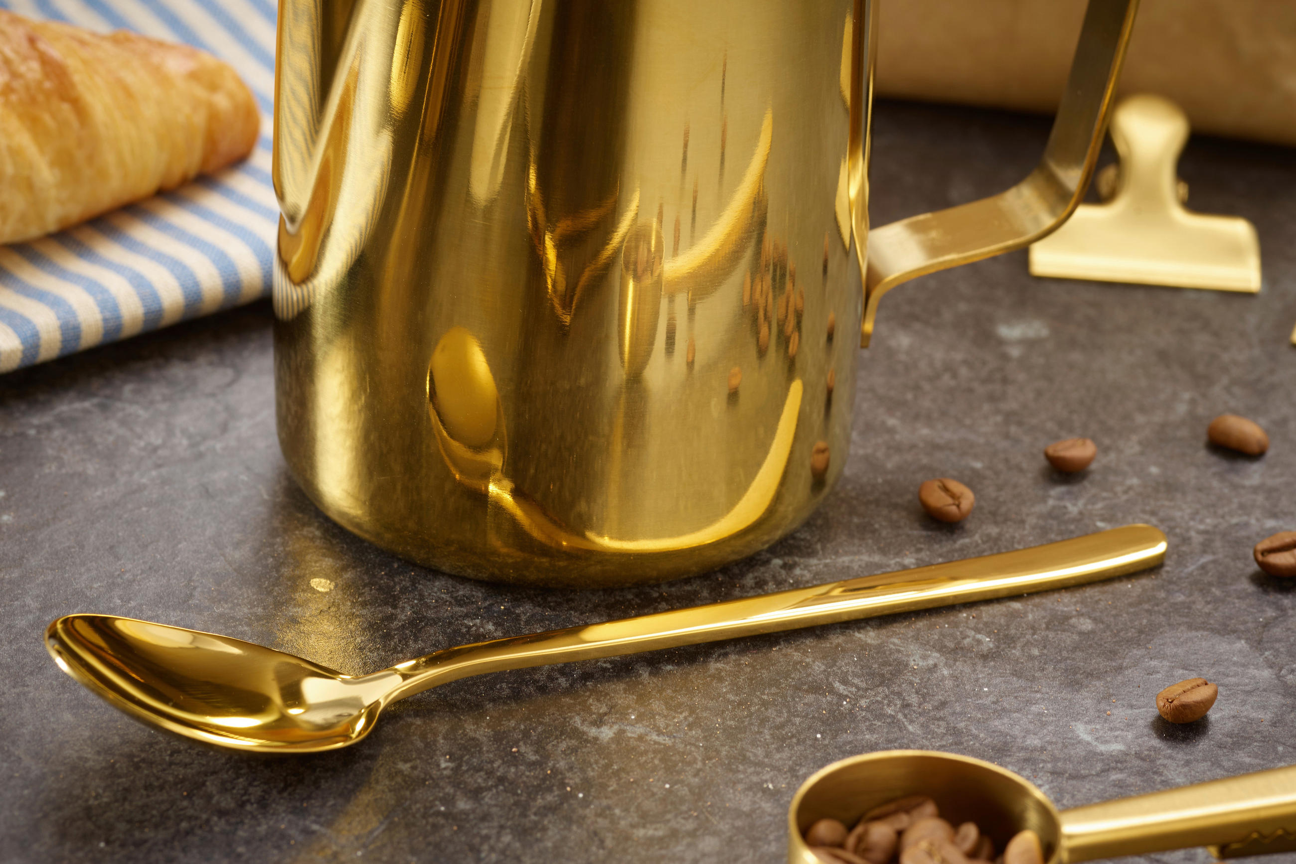 Set Pentru Cafea  - auriu, Design, metal (10,5cm) - Echtwerk