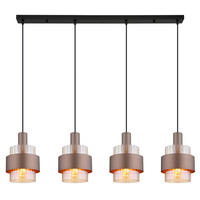 LAMPĂ SUSPENDATĂ 110/18,5/150 cm  - bronz/străveziu, Design, plastic/sticlă (110/18,5/150cm)