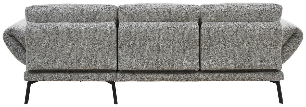 ECKSOFA in Flachgewebe Blaugrau  175-224/255-365 cm  - Blaugrau/Schwarz, Design, Textil/Metall (175-224/255-365cm) - Dieter Knoll