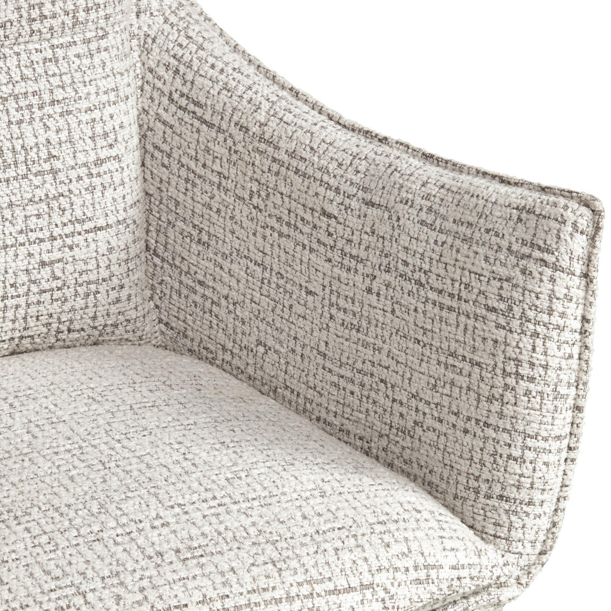 ARMLEHNSTUHL  in Eisen Webstoff  - Beige/Schwarz, MODERN, Textil/Metall (67/91/62cm) - MID.YOU