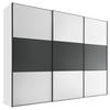 SCHWEBETÜRENSCHRANK in Anthrazit, Weiss  - Weiss/Anthrazit, Holzwerkstoff/Metall (298/222/68cm) - Moderano