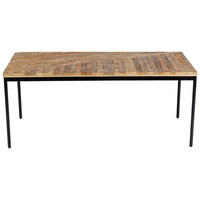COUCHTISCH Mangoholz vollmassiv 110/55/45 cm rechteckig Schwarz, Hellbraun  - Hellbraun/Schwarz, LIFESTYLE, Holz/Metall (110/55/45cm) - Ambia Home