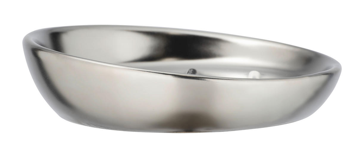 SEIFENSCHALE Keramik  - Chromfarben, Basics, Keramik (11,5/3/11,5cm) - Wenko