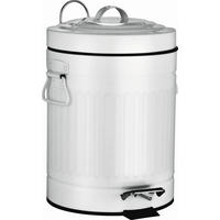 KOŠ S NÁŠLAPNÝM PEDÁLEM, 5 l - bílá/černá, Basics, kov/plast (20,5/31/20,5cm) - Sadena