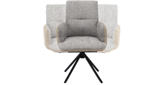 ARMLEHNSTUHL in Stahl Flachgewebe - Blau/Beige, Design, Textil/Metall (58/91/62cm) - Dieter Knoll
