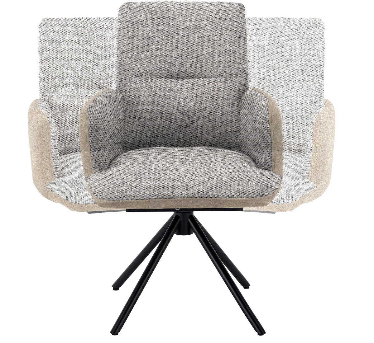 ARMLEHNSTUHL  in Stahl Flachgewebe  - Blau/Beige, Design, Textil/Metall (58/91/62cm) - Dieter Knoll