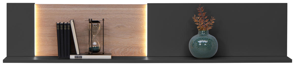 WANDBOARD furniert Anthrazit, Eichefarben  - Eichefarben/Anthrazit, Design, Holzwerkstoff (150/30,4/24cm) - Dieter Knoll