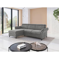 ECKSOFA GLENDALE E Grau Flachgewebe  - Schwarz/Grau, KONVENTIONELL, Textil/Metall (166/253cm) - Sit & More