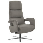 RELAXSESSEL in Leder Grau  - Edelstahlfarben/Grau, Design, Leder/Metall (76/119/86cm) - Dieter Knoll
