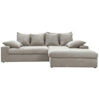 ECKSOFA Silberfarben Cord  - Silberfarben/Schwarz, MODERN, Kunststoff/Textil (278/200cm) - Livetastic