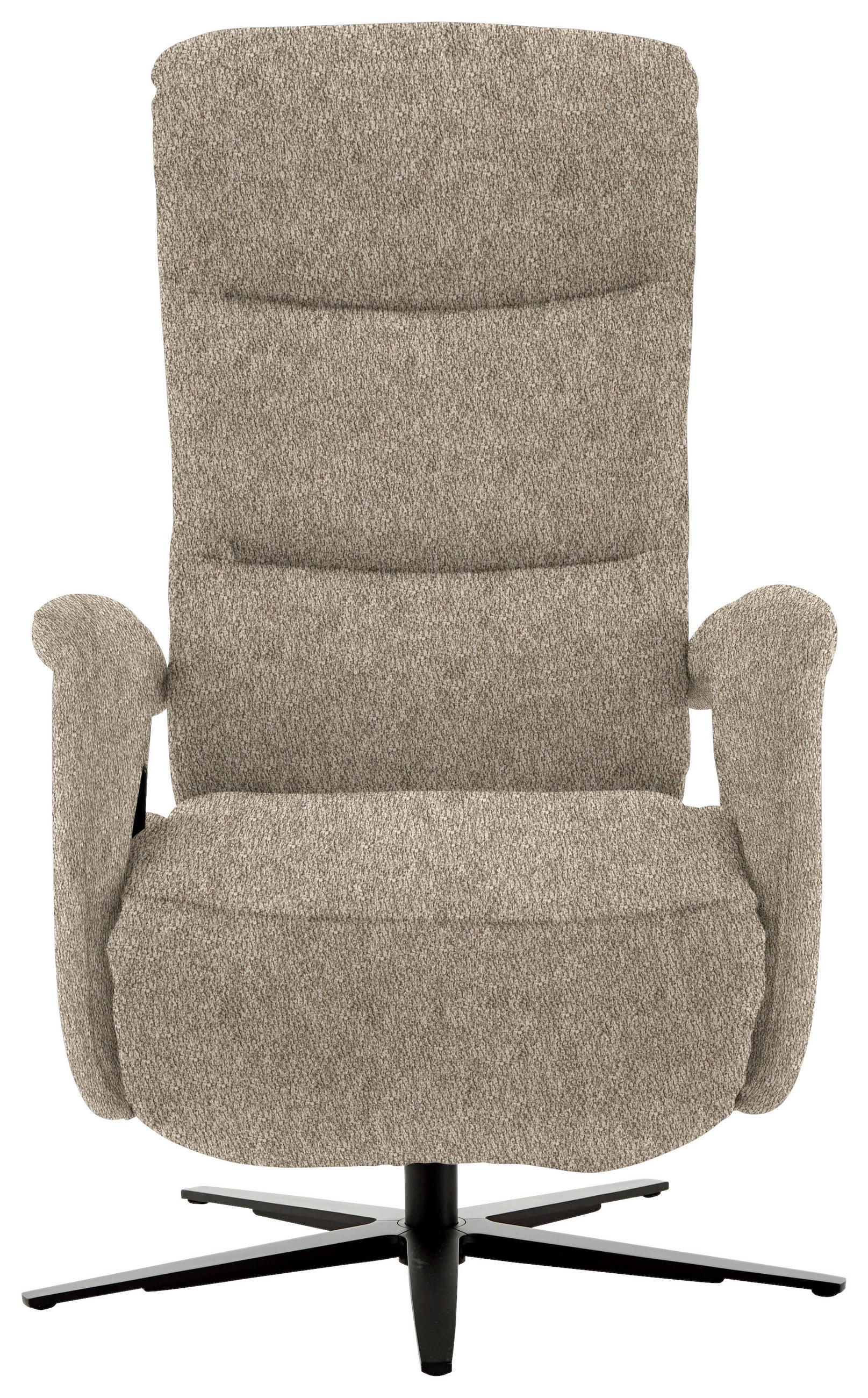RELAXSESSEL in Textil Hellbraun  - Hellbraun/Schwarz, Design, Textil/Metall (71/112/83cm) - Beldomo Style