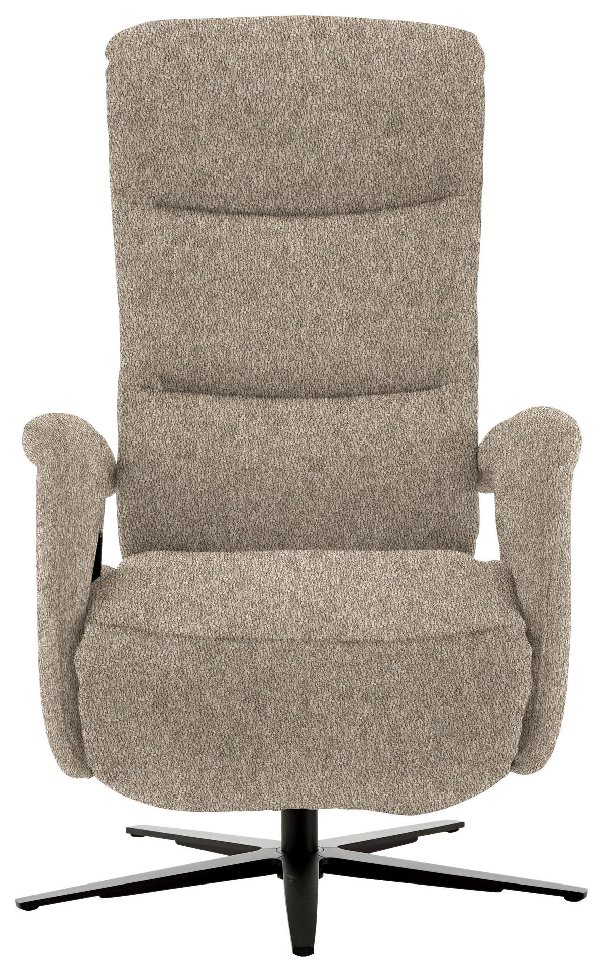 RELAXSESSEL in Textil Hellbraun  - Hellbraun/Schwarz, Design, Textil/Metall (71/112/83cm) - Beldomo Style