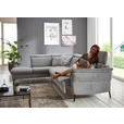ECKSOFA in Struktur Grau 235/275 cm - Schwarz/Grau, MODERN, Textil/Metall (235/275cm) - Cantus
