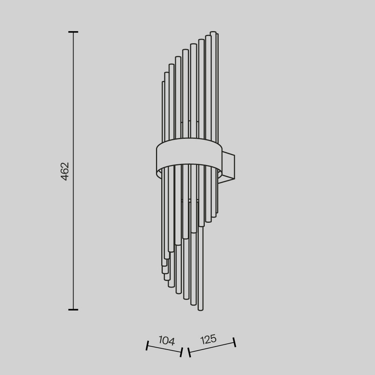 VÄGGLAMPA Modern 12,5/10,4/46,2 cm   - vit/mässingsfärgad, Design, metall/glas (12,5/10,4/46,2cm) - MAYTONI