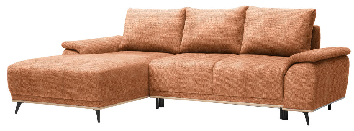 KUTNA GARNITURA tekstil  boje hrđe   - boje hrđe/crna, Moderno, tekstil/metal (168/262cm) - home24