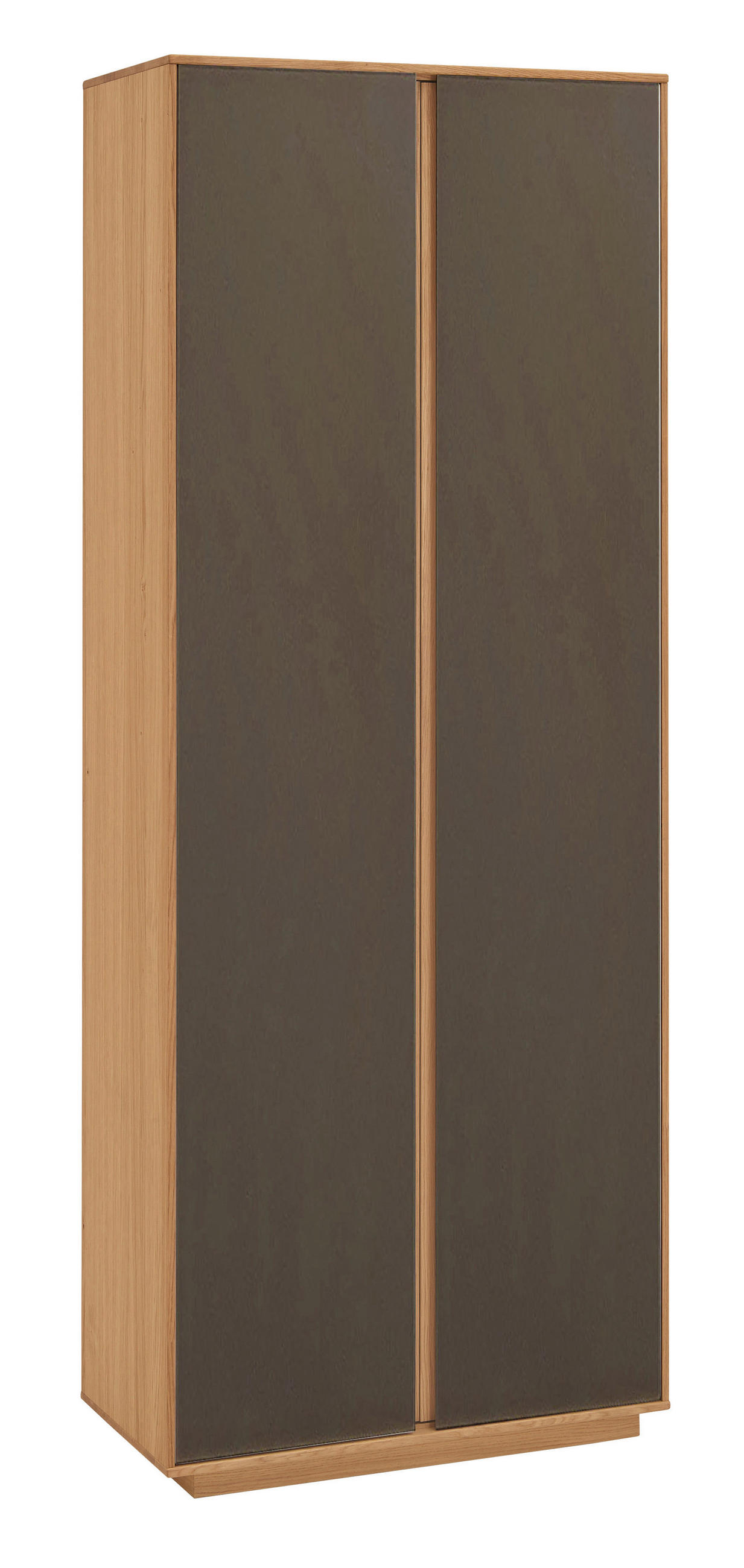 GARDEROBNA OMARA delno masivno rjava, barve hrasta - barve hrasta/rjava, Design, leseni material/les (72/193/37cm) - Novel