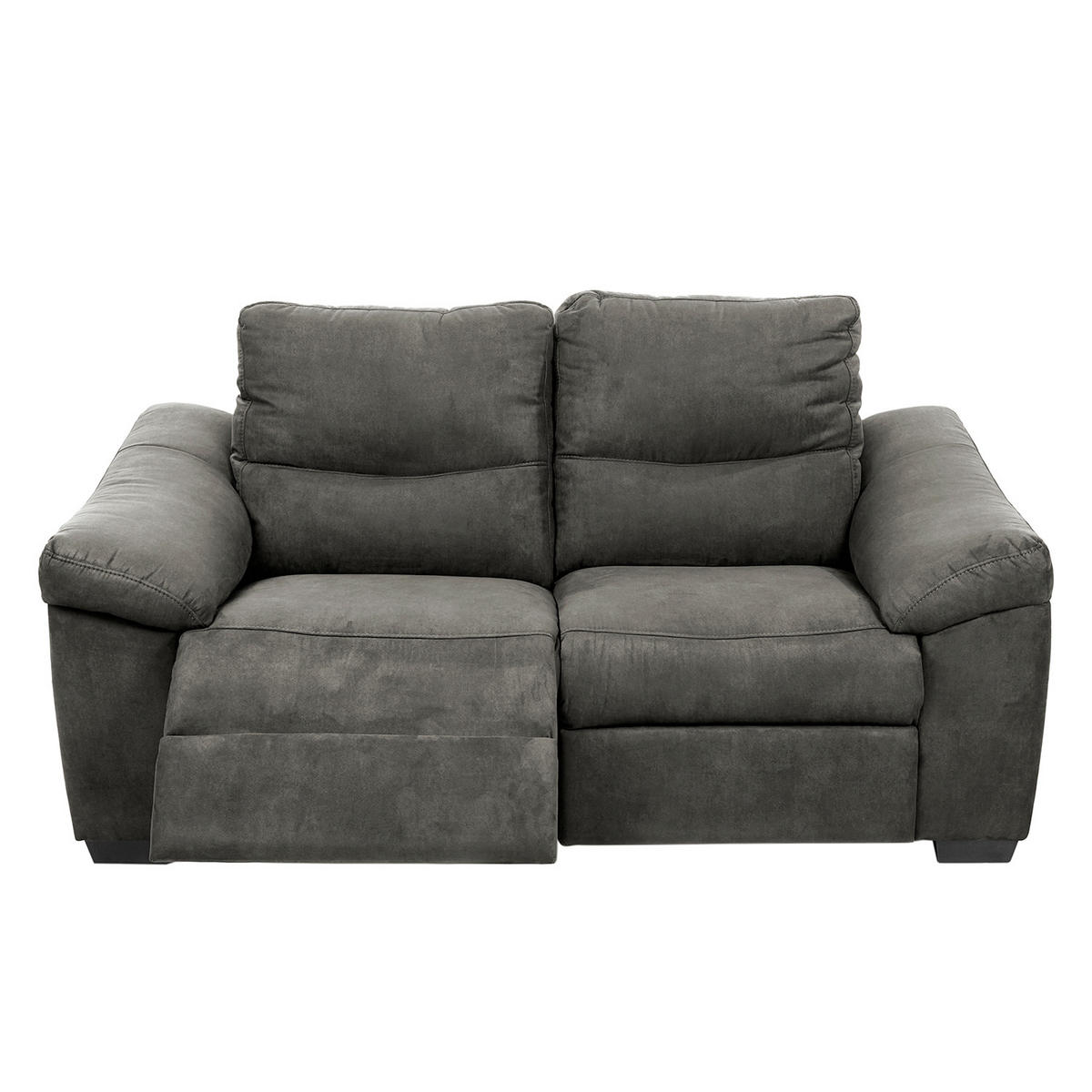 2-SITZER-SOFA HAMPTON in Flachgewebe Anthrazit Landhaus  - Anthrazit/Schwarz, Design, Holz/Textil (174/97/97cm) - Livetastic