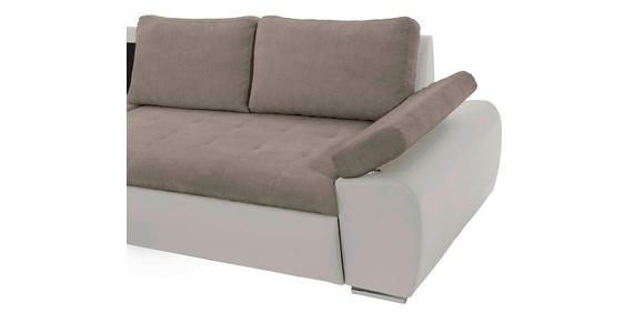 ECKSOFA in Flachgewebe Weiß, Hellbraun  - Hellbraun/Weiß, Design, Kunststoff/Textil (175/271cm) - Xora