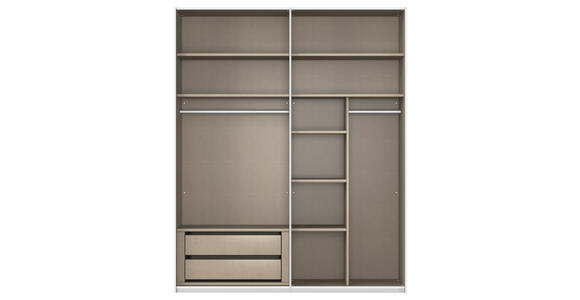 SCHWEBETÜRENSCHRANK 162/223/68 cm 2-türig Grau, Weiß  - Weiß/Grau, KONVENTIONELL, Glas/Holzwerkstoff (162/223/68cm) - Novel