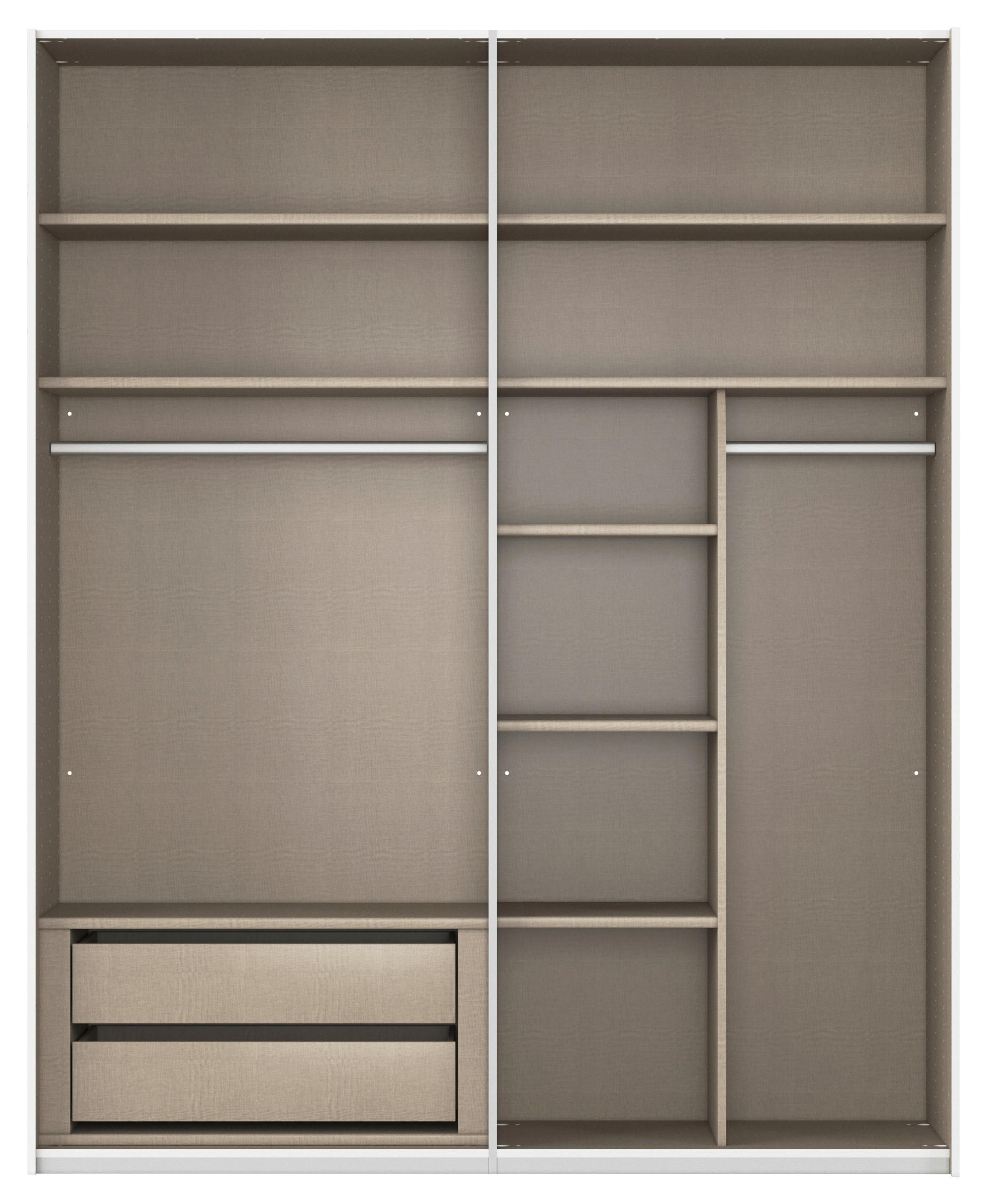 SCHWEBETÜRENSCHRANK 181/223/67 cm,  in Schwarz, 2 Tür(en)  - Schwarz, KONVENTIONELL, Glas/Holzwerkstoff (181/223/67cm) - Novel