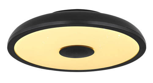 DECKENLEUCHTE 28/5,5 cm   - Opal/Schwarz, Basics, Kunststoff (28/5,5cm) - Globo