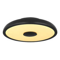 DECKENLEUCHTE 28/5,5 cm   - Opal/Schwarz, Basics, Kunststoff (28/5,5cm) - Globo