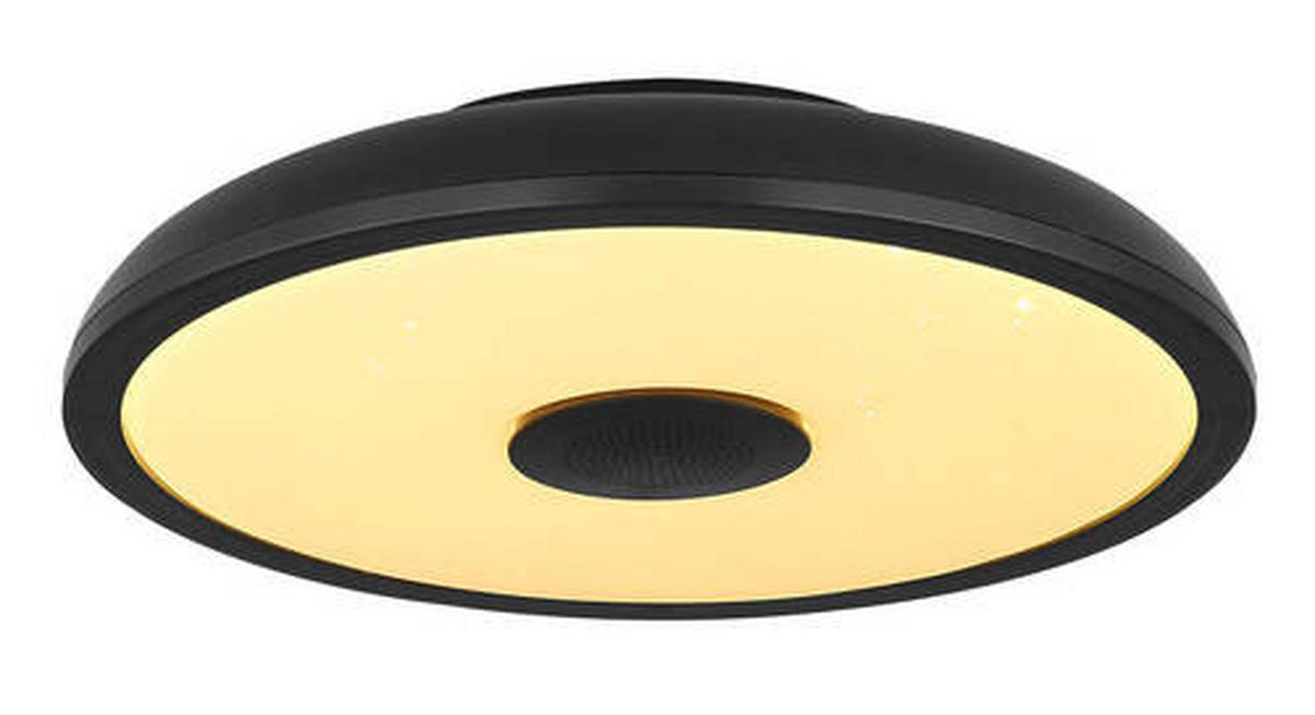 DECKENLEUCHTE 28/5,5 cm   - Opal/Schwarz, Basics, Kunststoff (28/5,5cm) - Globo