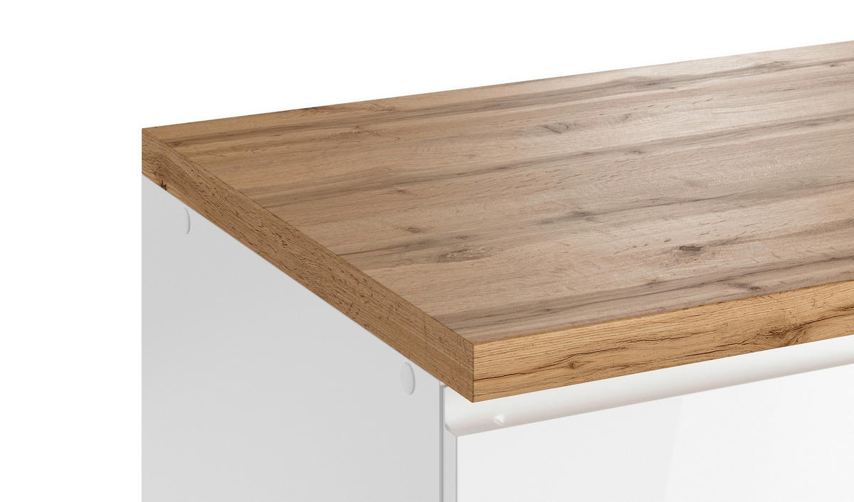 ECKKÜCHE 240/240 cm  in Weiß, Eiche Wotan, Weiß Hochglanz  - Weiß Hochglanz/Eiche Wotan, LIFESTYLE, Holzwerkstoff (240/240cm) - Held